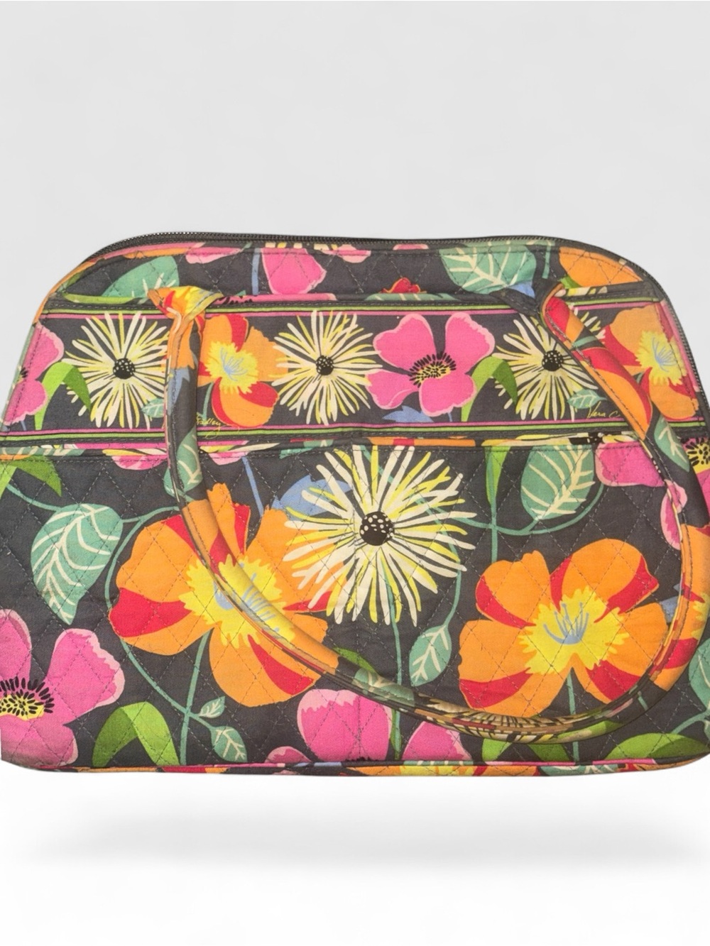 Vera Bradley Floral Quilted Shoulder Bag in Pink, Orange and Yellow